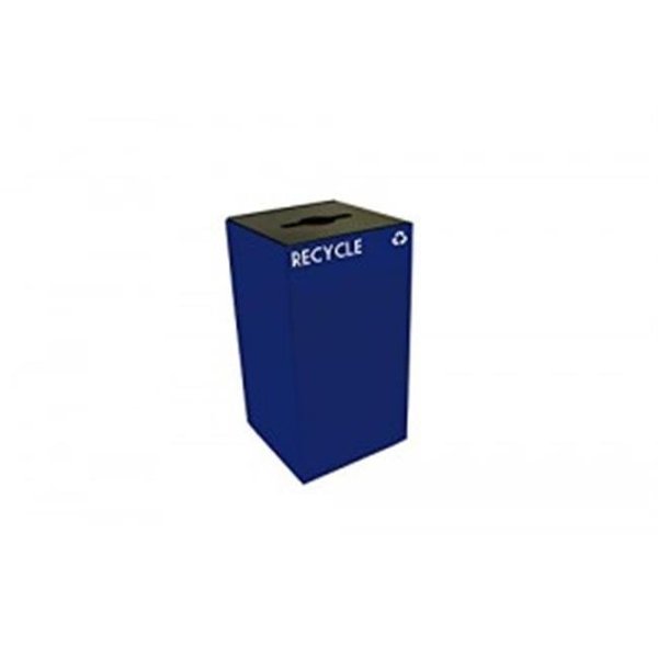 Witt Industries Witt Industries 28GC04-BL Geocube Recycling Receptacle With Round Opening; 28 Gallon - Blue 28GC04-BL